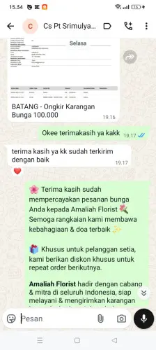 Testimonial Papan Bunga cigentur
