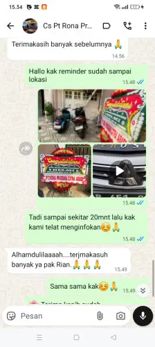 Testimonial Papan Bunga cigentur